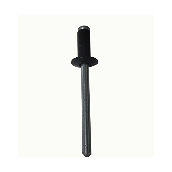 Hanson Rivet Alum. Painted Black Blnd Rivet w/StlMndrl, Dome Hd 3/16 X.376-.500 Grp PASD608B